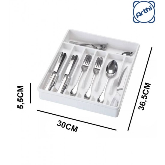 Organizador 36,5x30x5,5cm Gavetas Extensível New Branco